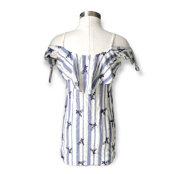 Misa Nicolette Off Shoulder Stripe Mini Dress medium - Picture 2 of 8